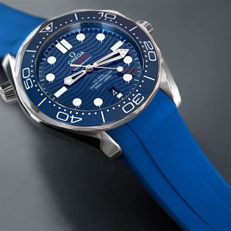 omega seamaster red and blue|Omega Seamaster blue band.